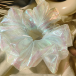 cotton candy 3D Hologram glass organza scrunchie xxl(2)